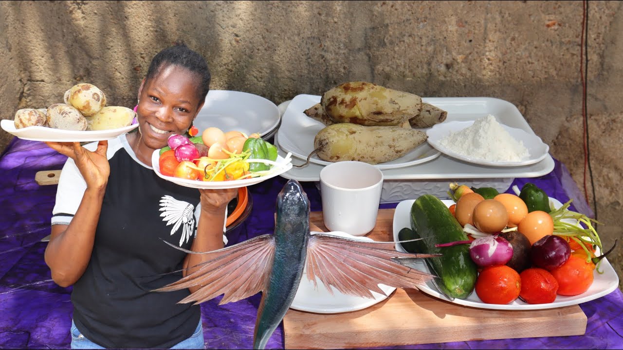 how to make Sweet Potatoes Pizza & Flying Fish