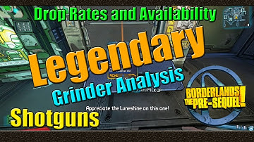 Borderlands The Pre Sequel | Grinder Analysis | Legendary Shotgun | Drop Rate Analysis