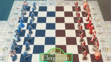 Batte Chess Game of King (no animation): Blue vs Red - difficulty Clergyman, Who will win #7