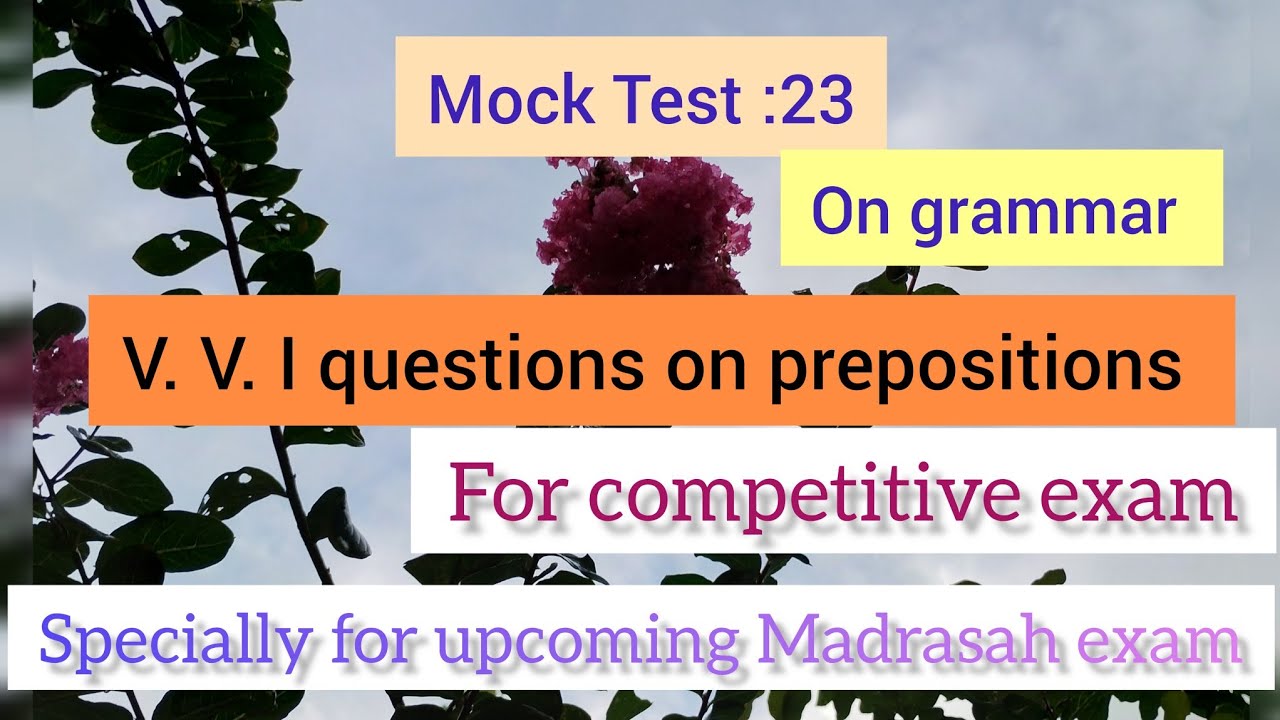 Competitive Mock Test Mock Test 23 on grammar for competitive exam & also for Madrasah exam# ...