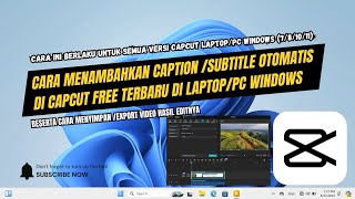 Cara Menambahkan Caption Atau Subtitle Otomatis Di Capcut Free Di Laptop/Pc Windows 7/8/10/11