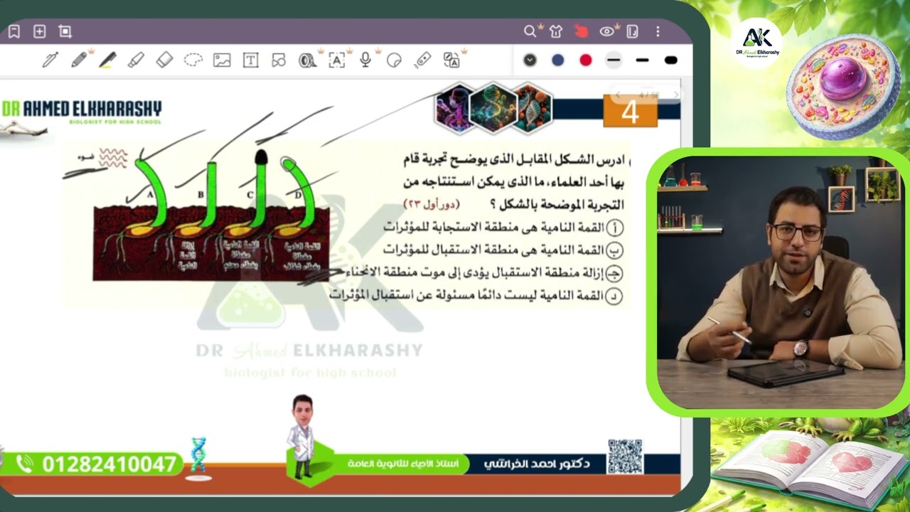 التنسيق الهرموني | اسئلة ثانوية عامة