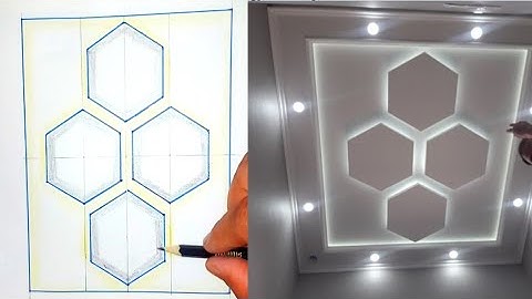 New Hexagonal Ceiling Design | Drawing By Ar Pop Design