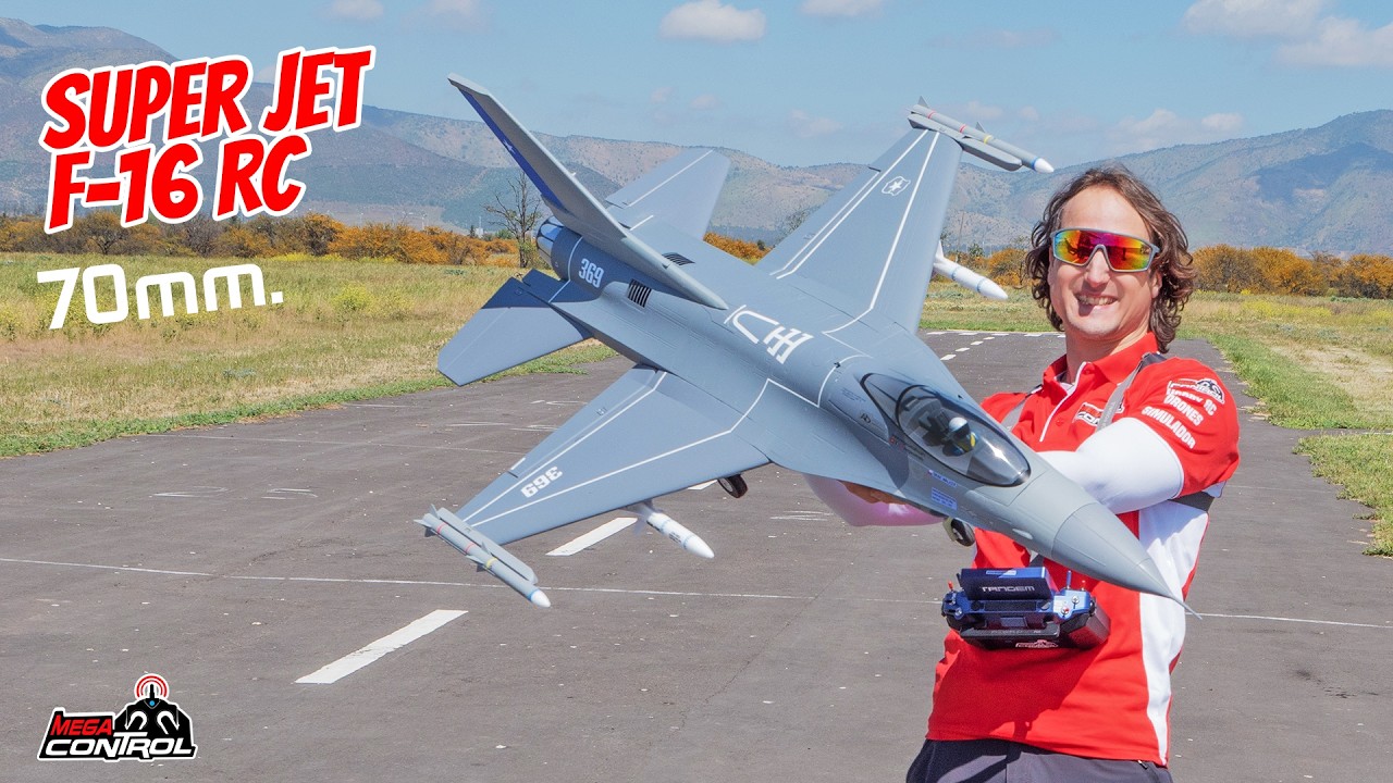 Un vuelo de infarto ! Potencia extrema y sustos reales con mi F-16 RC 😅 jet FMS turbina de 70mm !