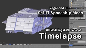 Sci-Fi Spaceship Mech - 3D Modeling Timelapse in Blender