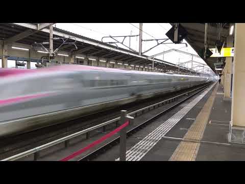 パンタスパーク　E6-E5系連結　こまちはやぶさ　高速通過　郡山駅　2023/01/15　high speed passing