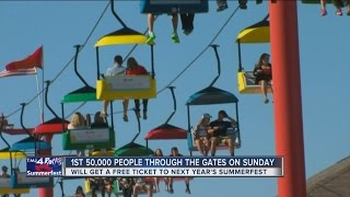 Get a free Summerfest 2017 ticket on Sunday