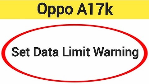 how to set data limit warning, Oppo A17K me data limit kaise set karen