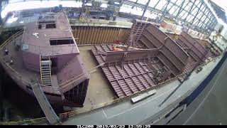 Shipbuilding construction timelapse LPG Tanker