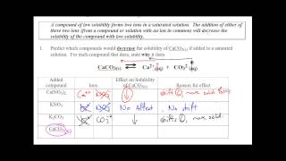 LT 3.4 - Solubility Equilibrium and the Common Ion Effect -  Chemistry 12 -  Sec 3.9-3.10