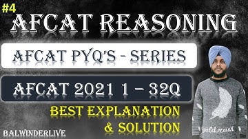 AFCAT Reasoning Previous Year Questions||AFCAT 2021 1||AFCAT Question paper Solution#afcatreasoning