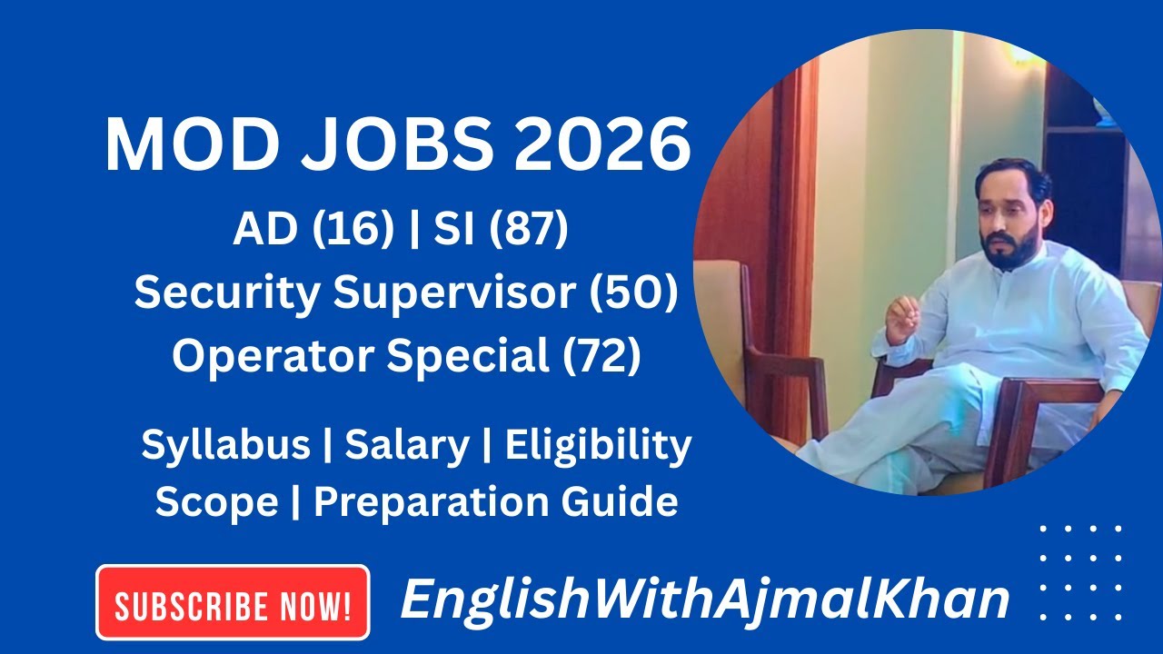 Ministry of Defence Jobs 2026 | Assistant Director & Sub Inspector | Syllabus, Salary & Eligibility