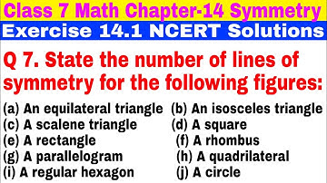 Class 7 Ex-14.1 Q 7 | Symmetry | Chapter 14 | Exercise 14.1 | Math NCERT Solutions | CBSE