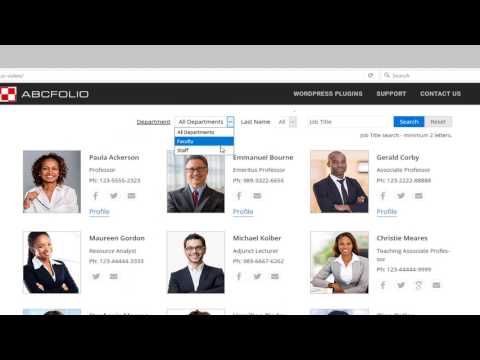 WordPress Plugin | Staff Directory | Search | Multi Filters