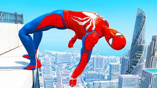 Spider-Man BEST JUMPS & CRAZY FALLS 🔥 (GTA 5 Spiderman Gameplay Fails) #3 screenshot 2