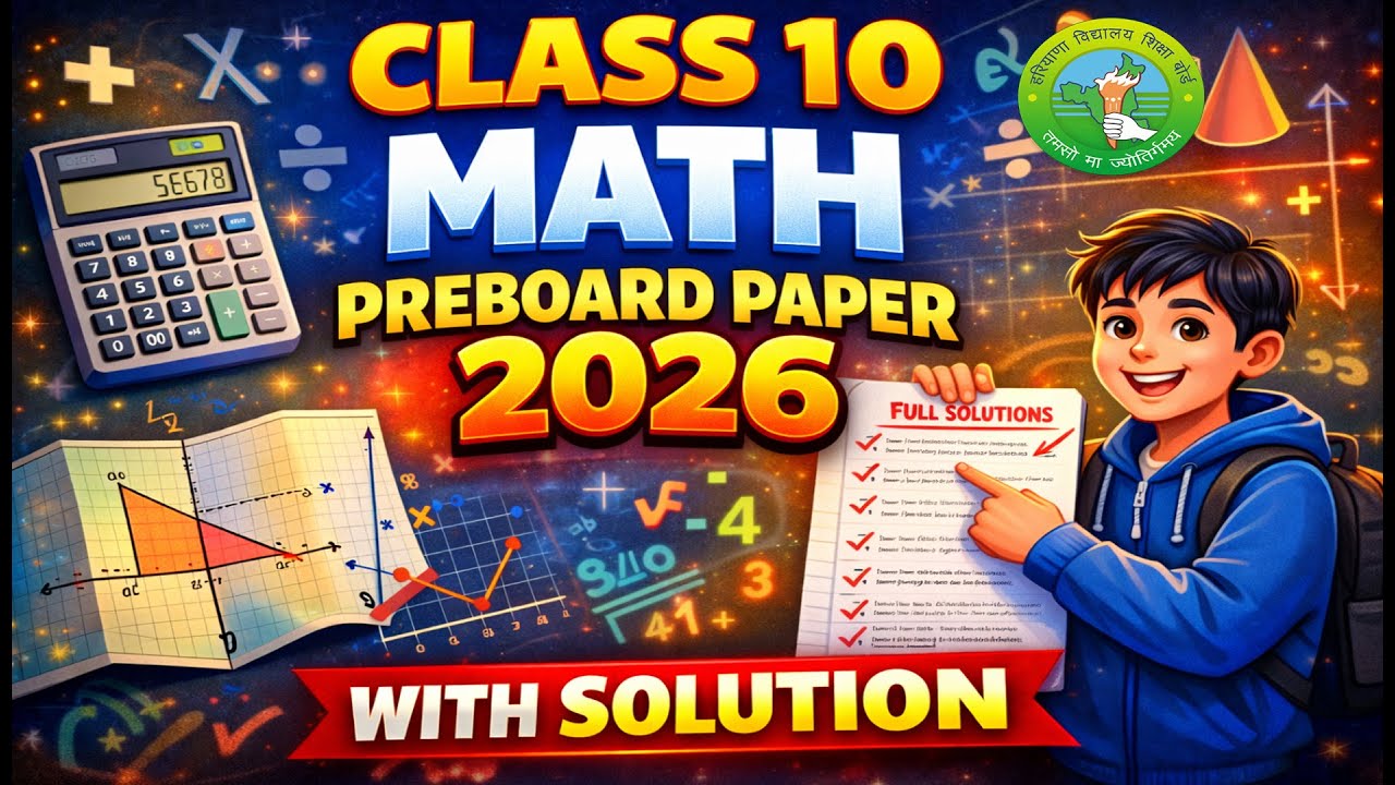 Class 10 Math Preboard Exam 2026 | Haryana Board (HBSE) | Complete Solution