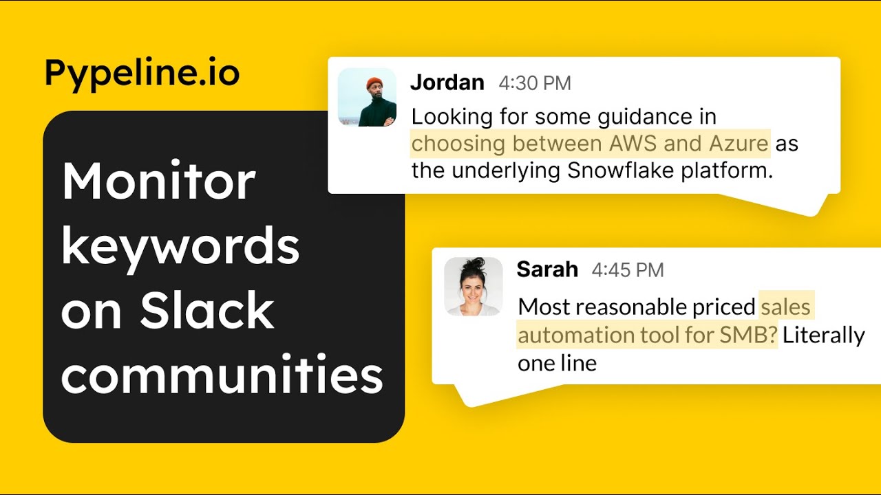 Pypeline.io - How to monitor for relevant keywords on Slack communities