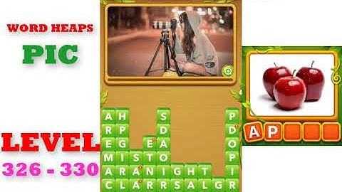 Word Heaps: Pic Puzzle Level 326 - 330 | All Answers | Walkthrough