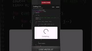 Best C++ pattern program tutorial video || 💯🧠 #shorts #coding #youtubeshorts #codewriter07