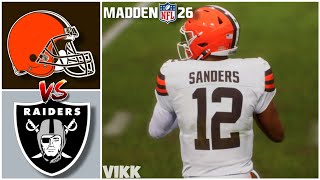 Browns (Sanders) vs Raiders Week 12 Simulation (Madden 26)