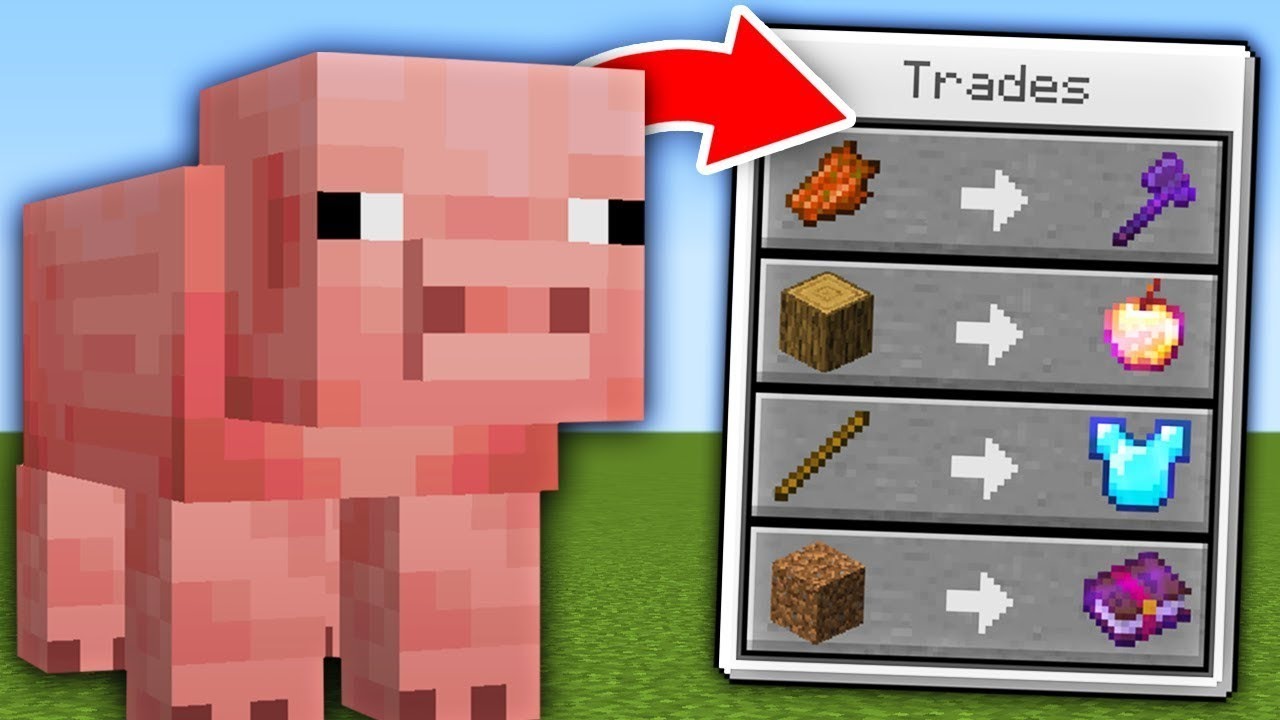 Minecraft But Mobs Trade Super Op Items 😱