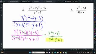 PreCalc Algebra Review Day 6: Rational Functions Day 1