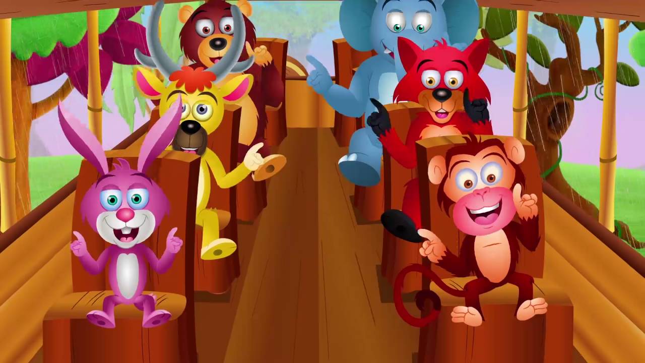 Wheels On The Bus Jungle Safari Wild Animals & Animal Sounds Nursery