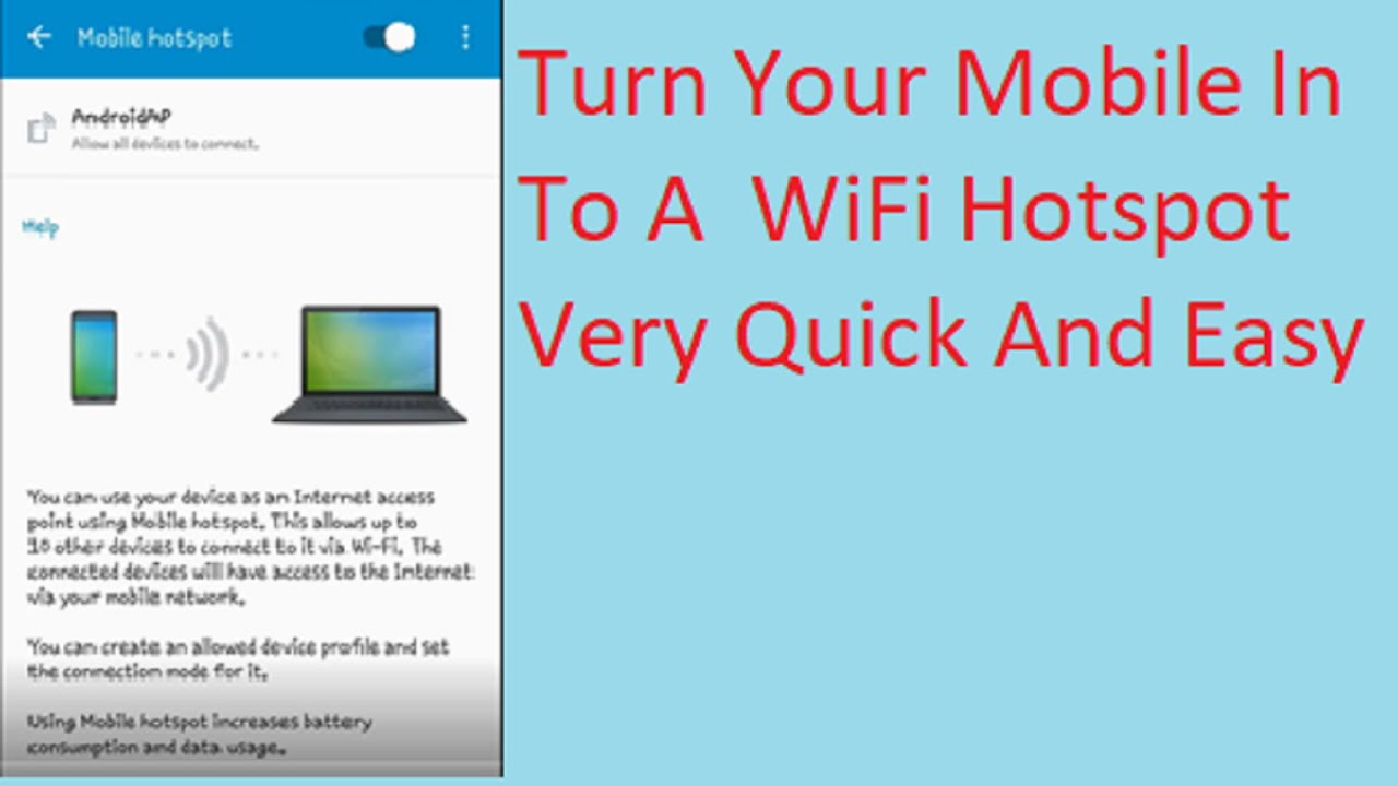 How to Turn Your Phone in to a Mobile Hotspot in 2020 - YouTube