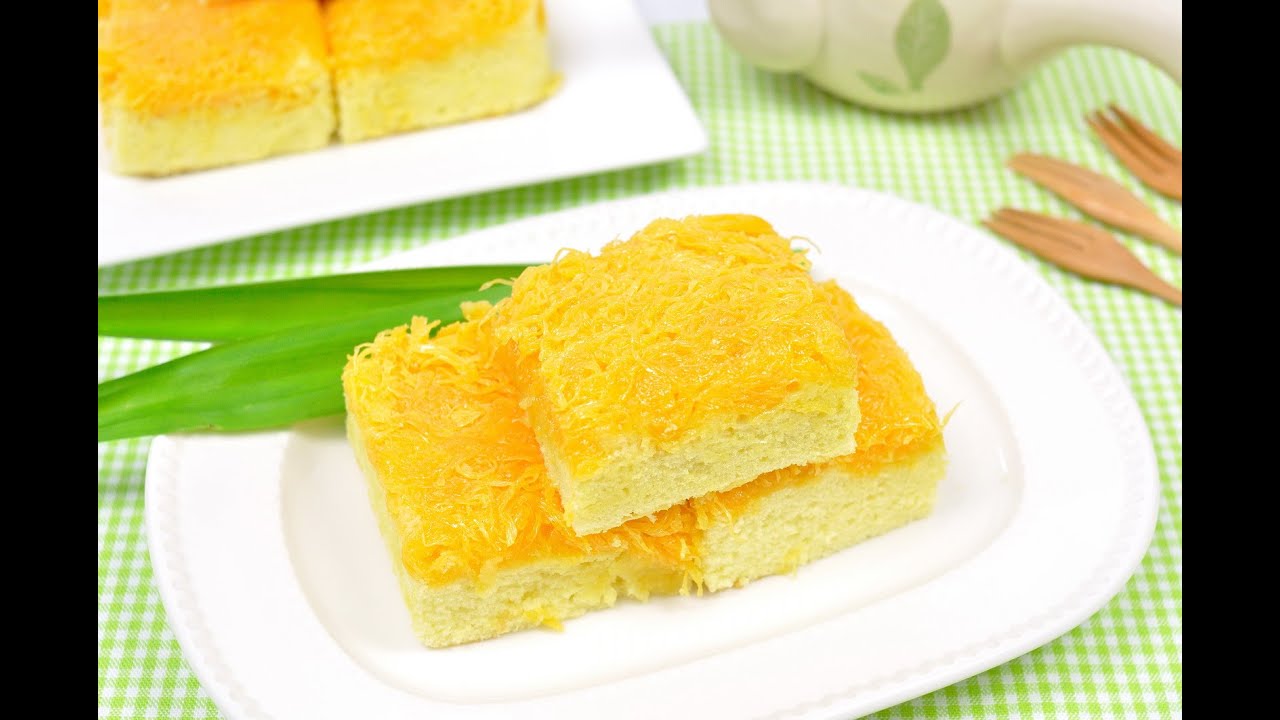 เค้กชิฟฟ่อนใบเตยฝอยทอง | Pandan Chiffon Cake