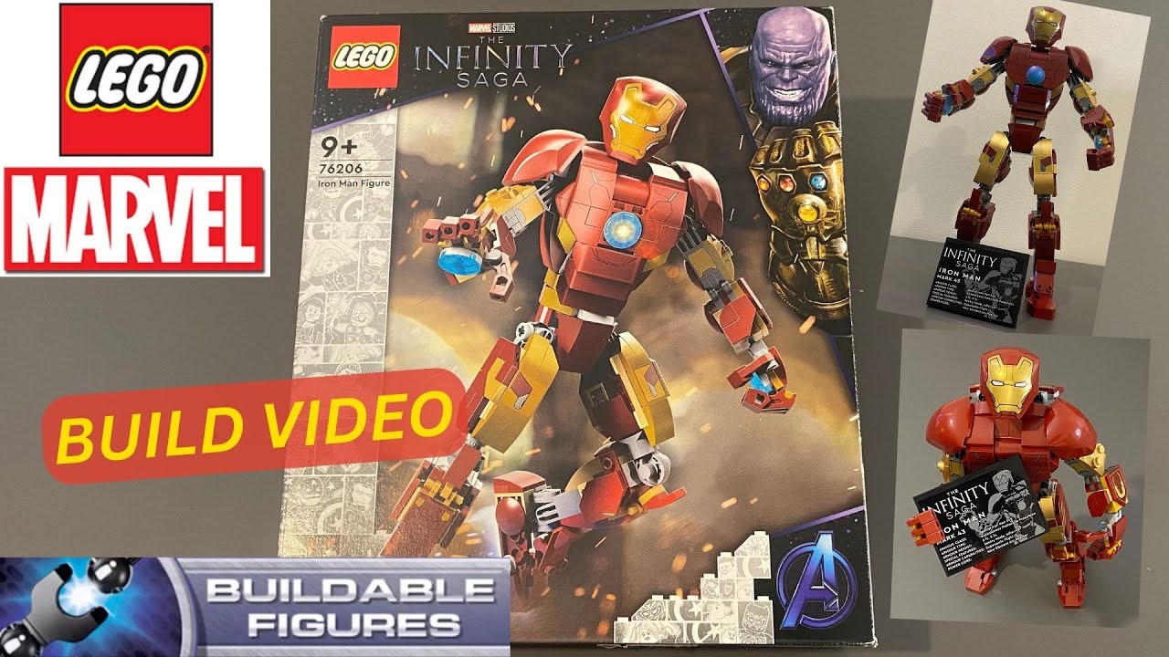 LEGO MARVEL SET 76206 IRON MAN BUILDABLE FIGURES BUILD VIDEO 