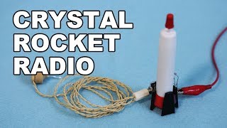Crystal Rocket Radio - Crystal Radio using a Krazy Glue container.