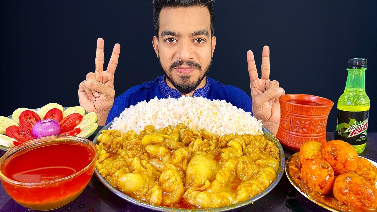 ASMR EATING OILY MUTTON FAT CURRY,SPICY EGG CURRY WITH RICE EATING SHOW | 1 KG SPICY OIL MUTTON FAT