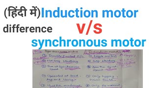 Induction motor vs synchronous motor । Difference between induction motor and synchronous motor।