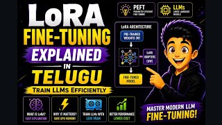 35. LoRA FineTuning Explained Clearly in Telugu | PEFT for LLMs