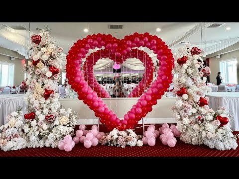 Valentines day decor (Amazing balloon decoration) - YouTube