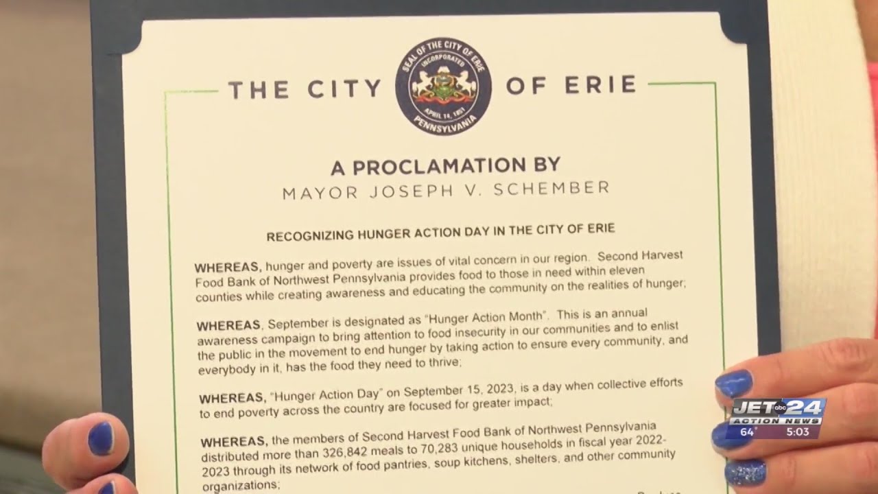 Mayor Schember recognizes beginning of Hunger Action Month
