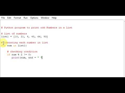 Python program to print odd Numbers in a List