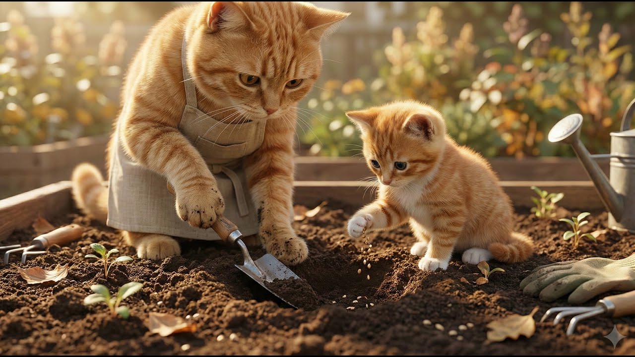 🐱 Kitten & Mama Cat’s Peaceful Country Life 🌿