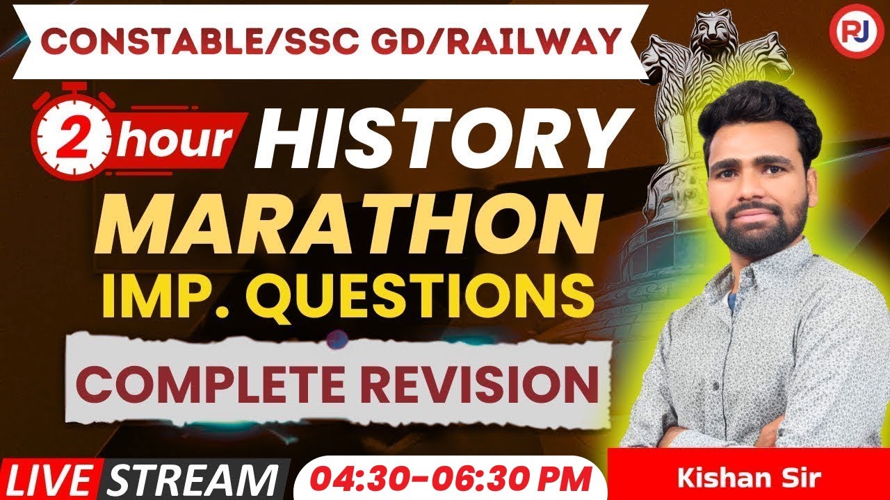 History Marathon | SSC GD/Constable/Railway | 100 IMP Ques | 2 Hrs Revision | Kishan Sir