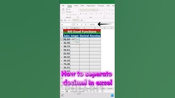 how to split decimal in #excel #shorts #shorts
