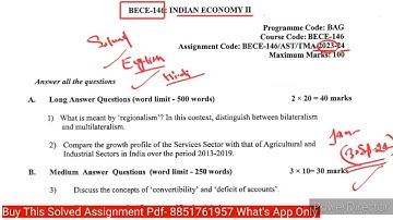 BECE 146 Solved Assignment 23-2024 | BECE 146 Solved Assignment 2023-24 in English | BECE 146 IGNOU