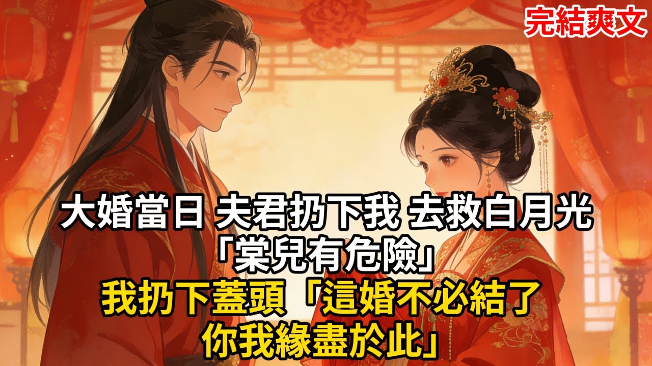 大婚當日 夫君扔下我 去救白月光「棠兒有危險」我扔下蓋頭「這婚不必結了 你我緣盡於此」#古言 #小説 #古風 #愛情 #情感故事 #爽文 #完結