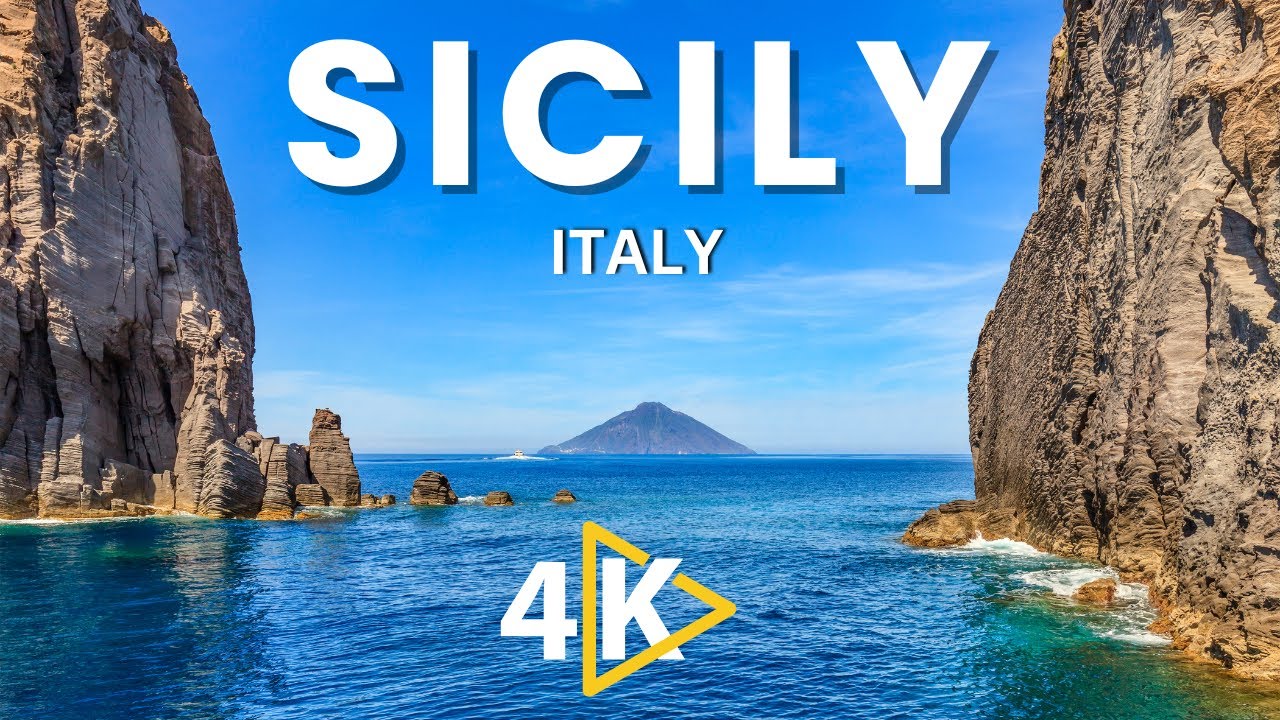 Сицилия, Италия 🇮🇹 в видео 4K ULTRA HD | с высоты птичьего полета с расслабляющей музыкой