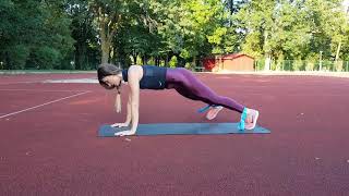 High Plank To toe touch with resistance band