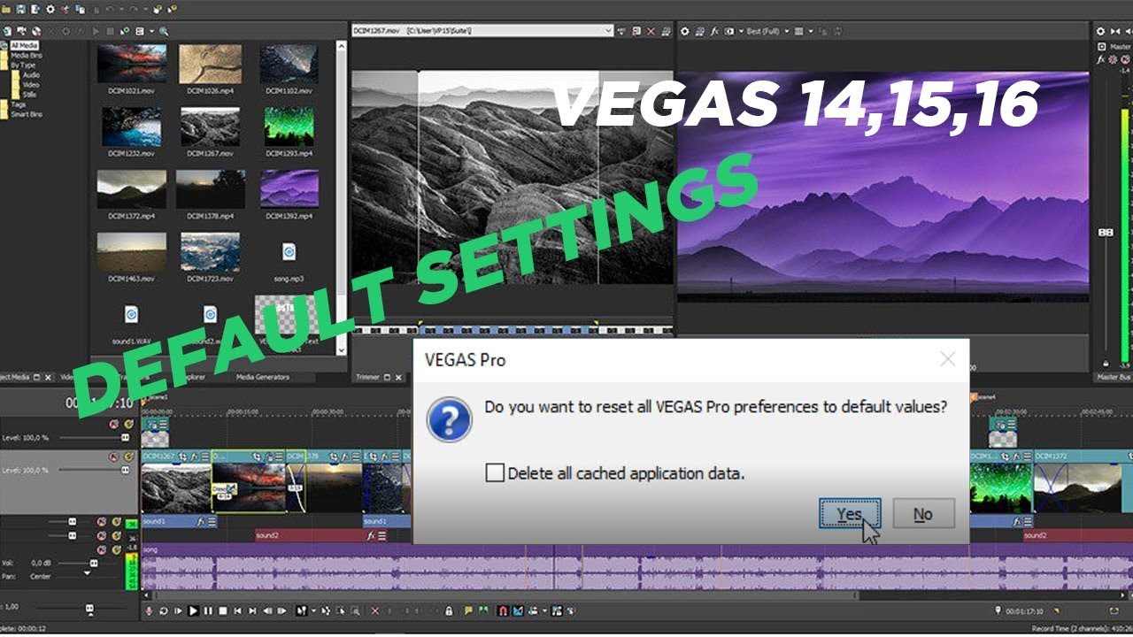 SONY VEGAS 14,15,16 - default settings - eazy method