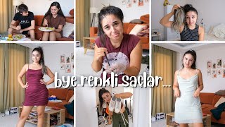 VLOG | Renkli Saçlarıma Veda Ediyorum... Arkadaşımın Nikahına Elbise Seçelim!