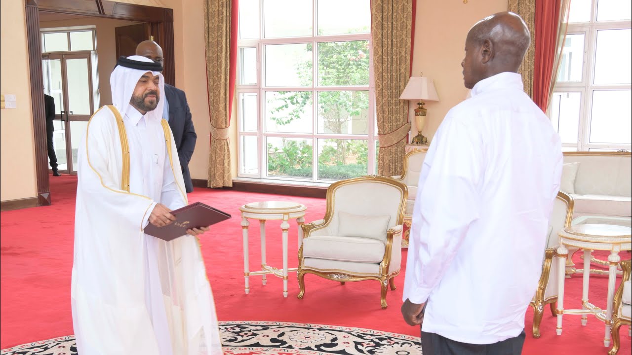 Museveni welcomes six ambassadors-designate accredited to the Republic of Uganda at State House.