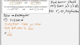 Math 151 : 8.3 #17 (PreCalculus Tutorial : Polar Coordinates)