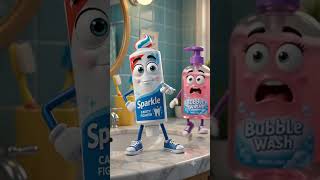 🫧🪥 "Bubble Wash vs Toothpaste! 😂🫧 #KidsShorts #FunnyCartoon #Toothpaste #Shorts #KidsComedy