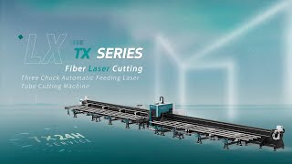 Three-chuck semi-automatic loading and unloading fiber laser tube cutting machine LX-125TX